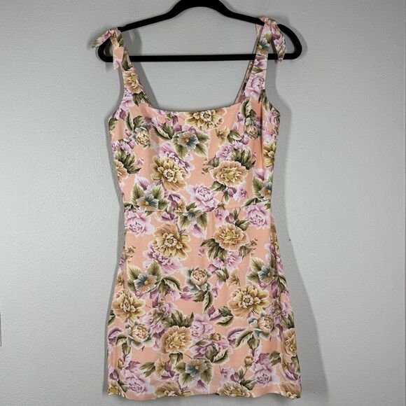 Amanda Uprichard Capulet Dress In Floral Peach Pink Cottagecore Girly Small - Picture 1 of 6